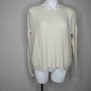 Brandy Melville Cream White Crew Neck Knit Sweater One Size